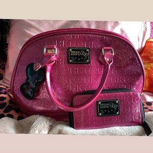 Hot Pink Loungefly Hello Kitty Purse and Wallet